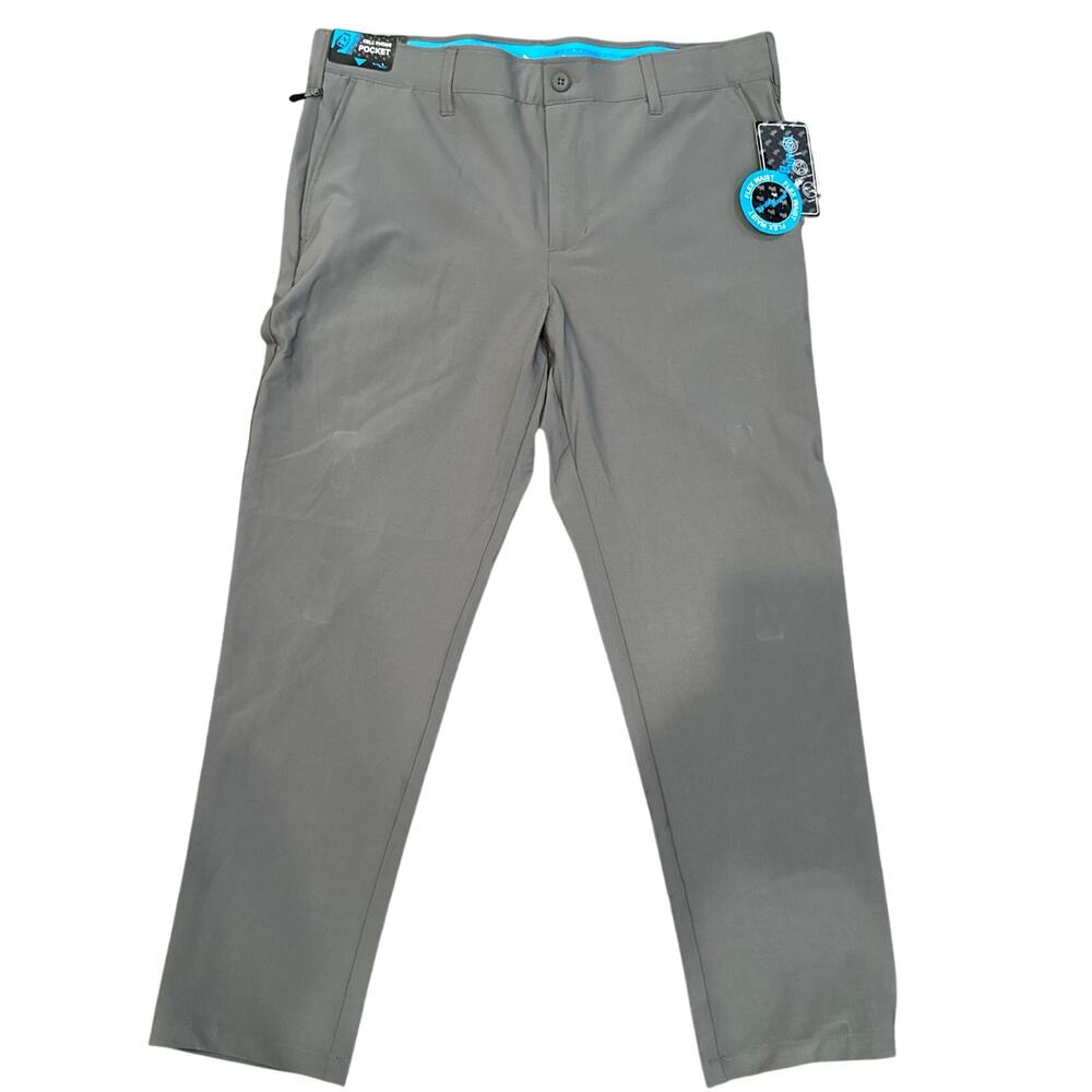 Birdie Bound Golf Pants Mens 36x30 Gray Performance Stretch Flex Waist NWT